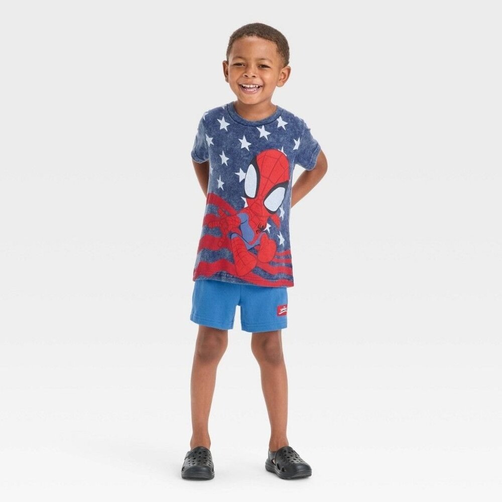 New with tags Toddler Boys' 3T 2pc Marvel Spidey and Friends Americana Short Sle